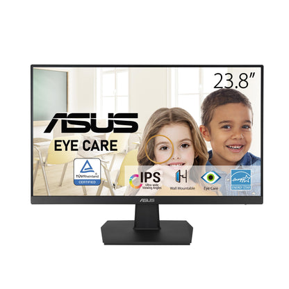 ASUS Eye Care VA24EHE - 24 inch Full HD Monitor - Frameless, Flicker-Free, Blue Light Filter, FreeSync - 75 Hz, 16:9 IPS Panel, 1920x1080 - DVI, HDMI, D-Sub