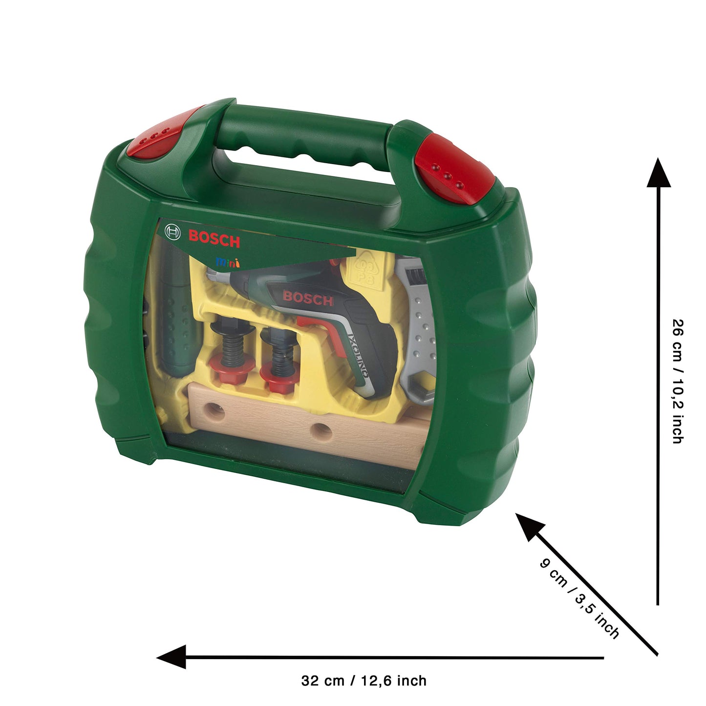 Theo Klein 8394 Bosch Ixolino Case | Comes with hammer, wrench, and more | Battery-operated Ixolino screwdriver | Measures: 26.6 cm x 32 cm x 8.8 cm | Toy for children ages 3 and up