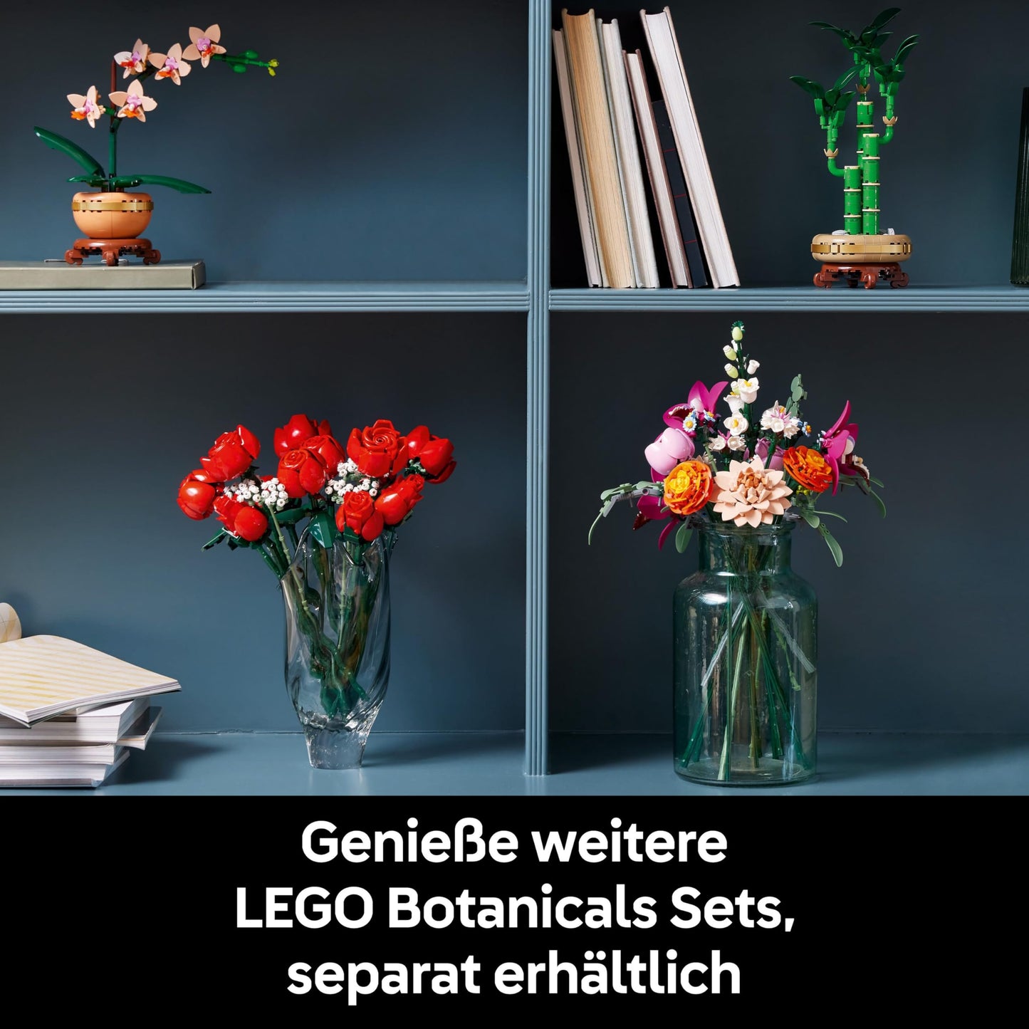 LEGO Botanicals Beautiful Pink Bouquet - Flower Decor - Adult Building Set - Decorative Daisies, Cornflowers, Roses, and Elderflowers to Showcase - Office Decoration 10342