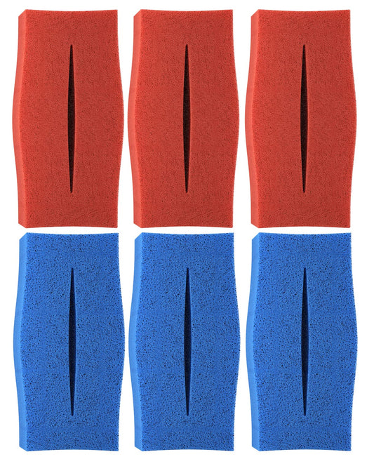 6X Replacement Filter Sponge suitable for Oase Biotec 10 (3X coarse 10ppi + 3X fine 30ppi) | Set 3X Blue 3X Red