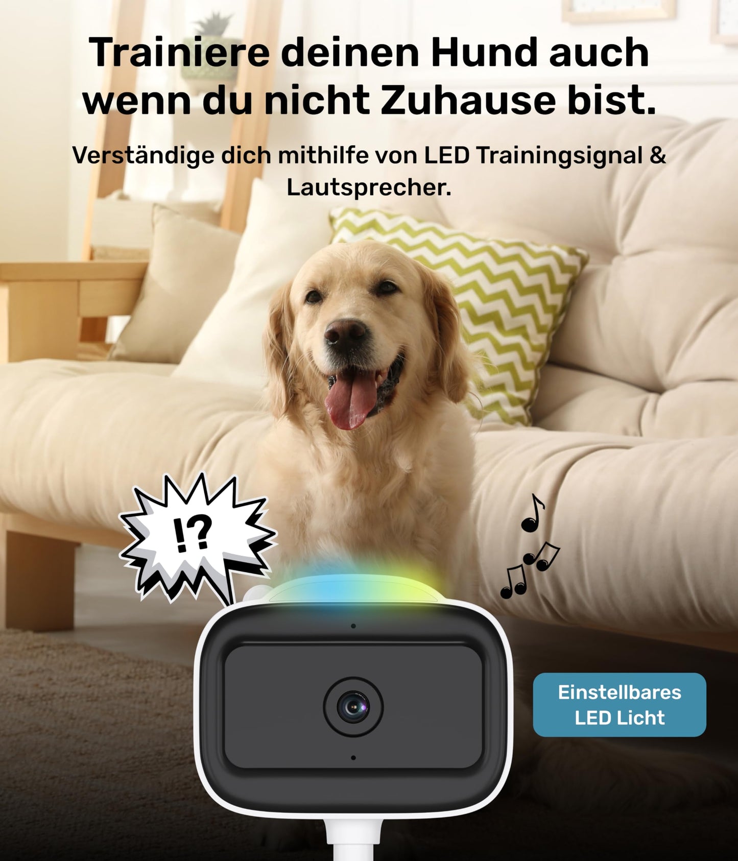 PetTec® Cam Feel Sensor 2er Set - Indoor Surveillance Camera for Pets & Babies with App [HD+] - Pet Camera Dog Camera - Baby Monitor with Camera & Night Vision feature