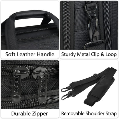 Taygeer 17 inch Laptop Bag, Men's Briefcase Large Work Bag Office Business Notebook Bag Waterproof Laptop Bag for Work Travel Gifts for Men, Black