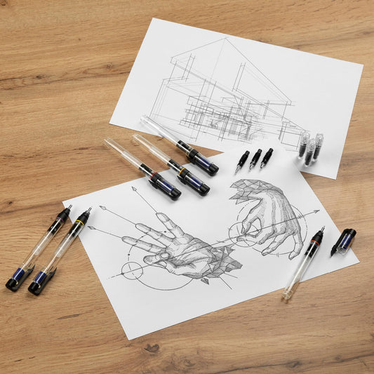 Aristo AR63018 MG1 PRO technical pen, line width 0.18 mm (chrome-plated drawing point for high precision and durability, consistent ink flow, easy to refill) transparent.