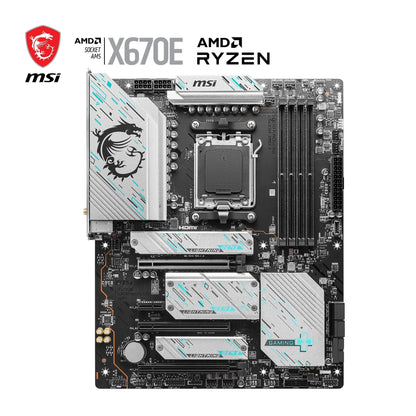 MSI X670E Gaming Plus WiFi Motherboard, ATX - Supports AMD Ryzen 7000 processors, AM5-14 Duet Rail 80A SPS, DDR5 7800 MHz/OC, PCIe 5.0 x16, M.2 Gen5, 2.5G LAN, Wi-Fi 6E