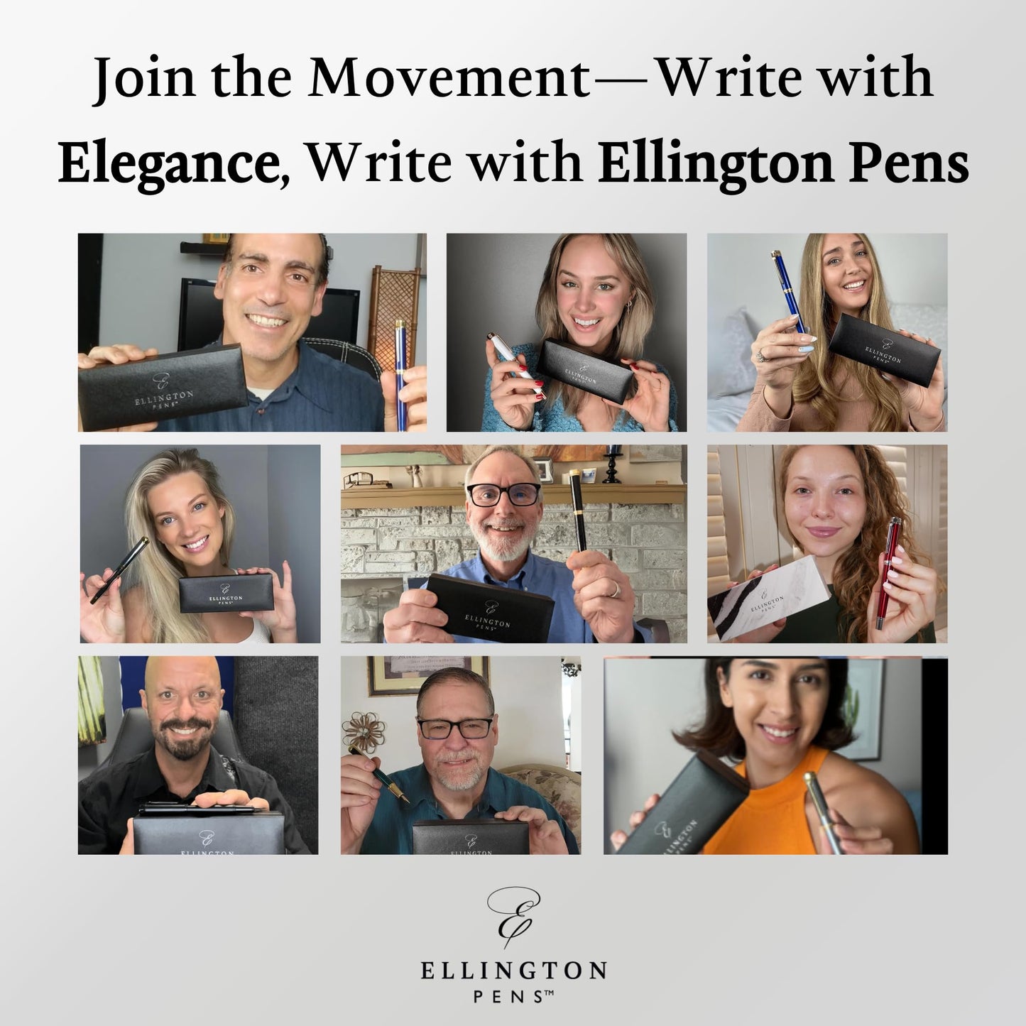 Ellington Pens luxury fountain pen set smooth, nib - includes refillable ink converter, 3 ink cartridges [Black and Blue], gift box - elegant calligraphy.