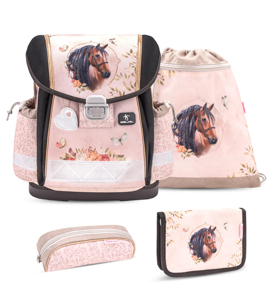 Belmil Classy school backpack set 4-piece (403-13/AG/S) (Horse Chestnut)