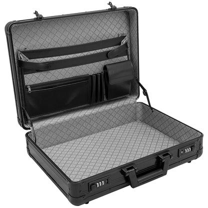 anndora aluminum briefcase black attaché case with combination lock