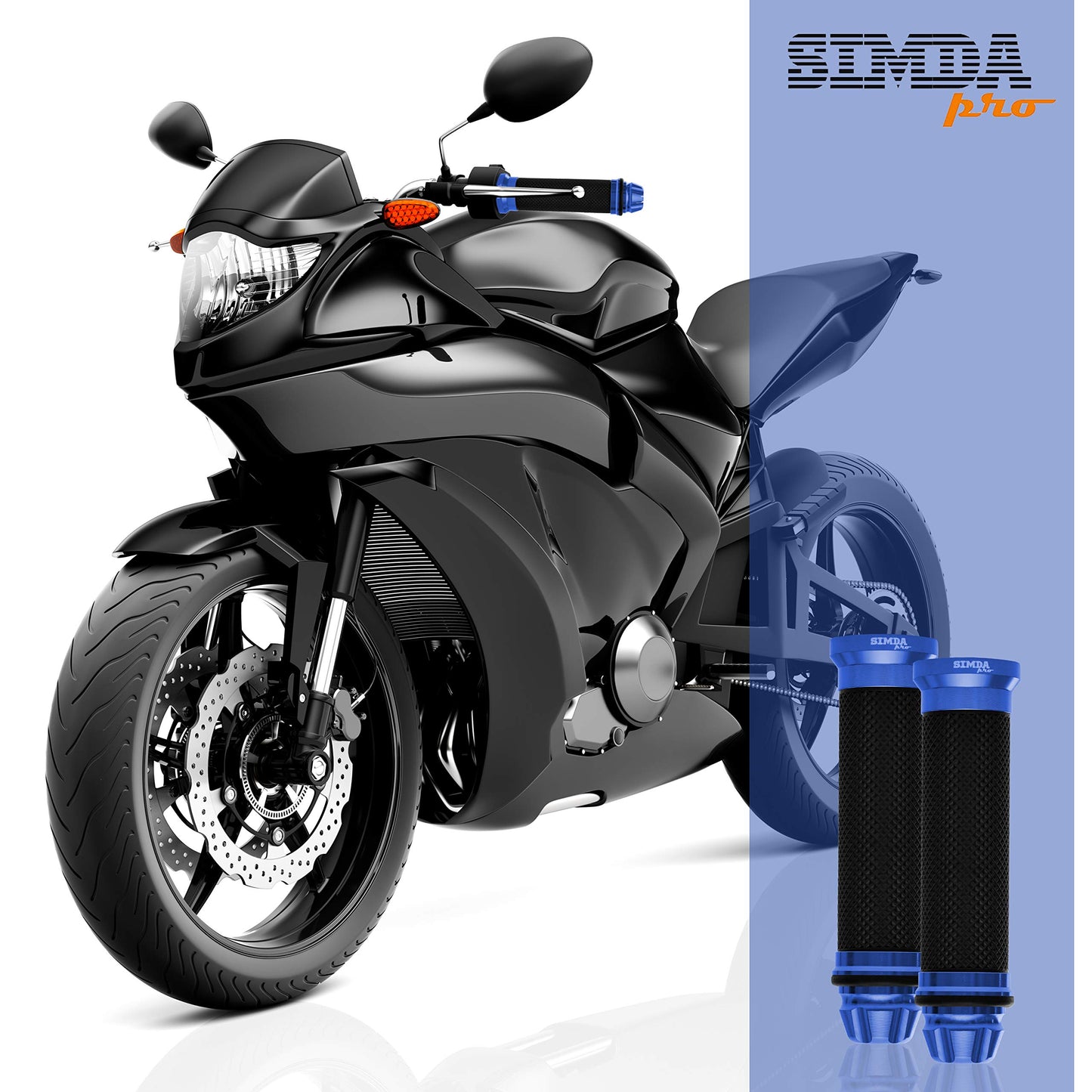 Universal motorcycle handlebar grips 22mm - 24mm for scooters mopeds High-quality anti-slip motorcycle grips high-quality rubber grips made of CNC aluminum - Premium design