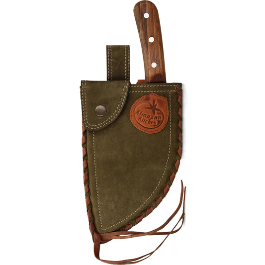 Almazan Kitchen Original Serbian Chef Knife with Sheath (Olive)