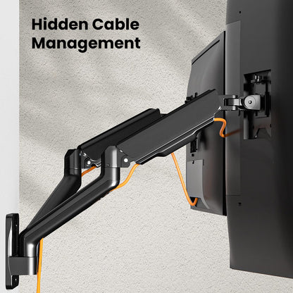 IMtKotW Monitor Wall Mount 2 Monitors for 17-32 inch Flat & Curved Screens, 9kg/arm, Ergonomically Height Adjustable tilt/swivel and rotate, VESA 75x75/100x100 Monitor Mount Wall