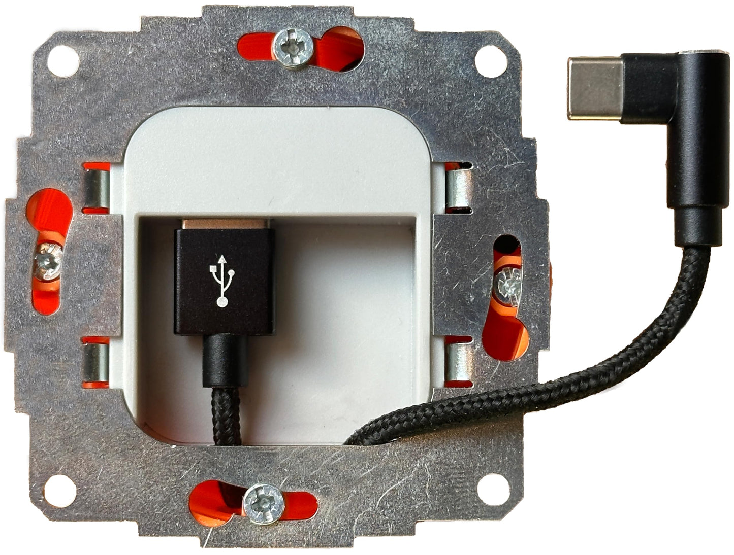USB recessed power supply 12W | for permanent power supply of tablets & USB devices | charger compatible with Samsung Tab, Lenovo Tab and many other tablets and iPads | includes USB cable