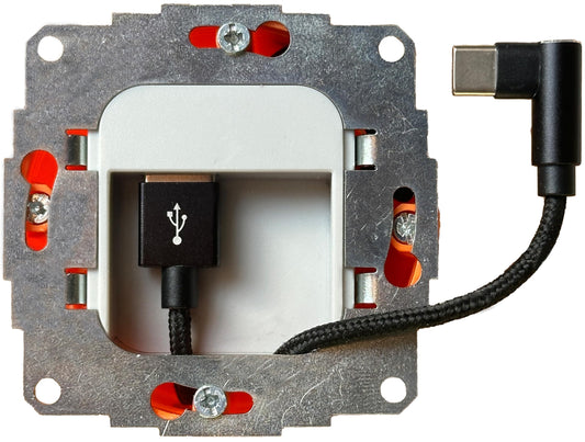USB recessed power supply 12W | for permanent power supply of tablets & USB devices | charger compatible with Samsung Tab, Lenovo Tab and many other tablets and iPads | includes USB cable