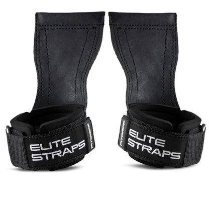 Fitgriff® Elite Straps 2.0 - Lifting aids with rubber pad for strength training - Bodybuilding, Fitness, Gym - Lifting Straps - for women and men (Black, XL)