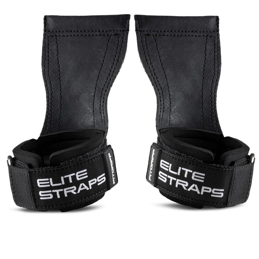 Fitgriff® Elite Straps 2.0 - Lifting aids with rubber pad for strength training - Bodybuilding, Fitness, Gym - Lifting Straps - for women and men (Black, XL)