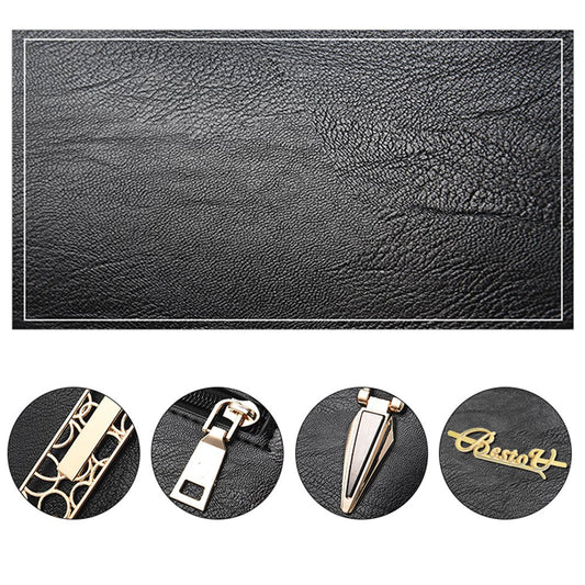 BestoU Women's Black Leather Large Handbag Ladies Shoulder Bag Women's Crossbody Bag (Black)