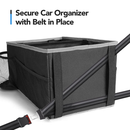 Alijees Car Organizer - Foldable storage boxes for the back seat or trunk. Storage box for diapers, toys, etc. next to the child's car seat.