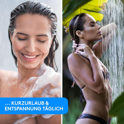 Lyvanas - WINNER - Shower head with hose and bracket - Shower head for shower & bathtub in extra large (Ø15cm) - Wellness rain shower with 5 spray settings (Premium Set 2025)