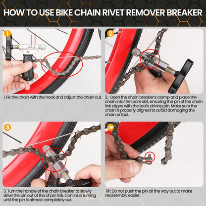 Oumer's bike chain repair kit, bike link pliers, bike chain tool, chain checker bike chain tool set bike chain tool set for 6-12 speed bike chain.