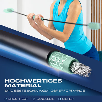 ELANI Swing Stick - Adjustable Resistance & Ergonomic Grip - Highly Durable Gymnastics Rod, also suitable as physiotherapy accessory, Swinging Sticks, Swing Rod Fitness Winner, Flex Stick.