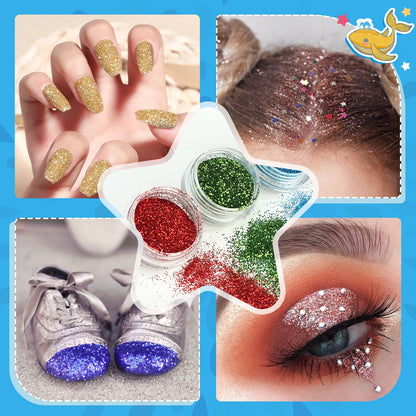 Bledra's Glitter Tattoo Set for Kids, 30 glitter colors, 147 stencils, 4 brushes, 2 glue, ideal gifts for children aged 3 to 12, beautifully packaged (Boy)