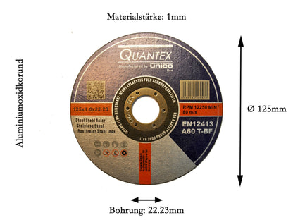 50 pieces Cutting Disc Ø 125mm x 1.0mm for Angle Grinder Steel Stainless Steel Flex Disc Inox Metal