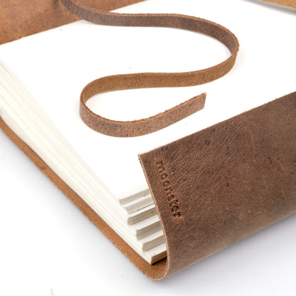 Moonster leather notebook with embossed heart design A5 size 240 pages of blank acid-free cotton paper. Handmade retro journal, sketchbook, hand-lettering book, photo album.
