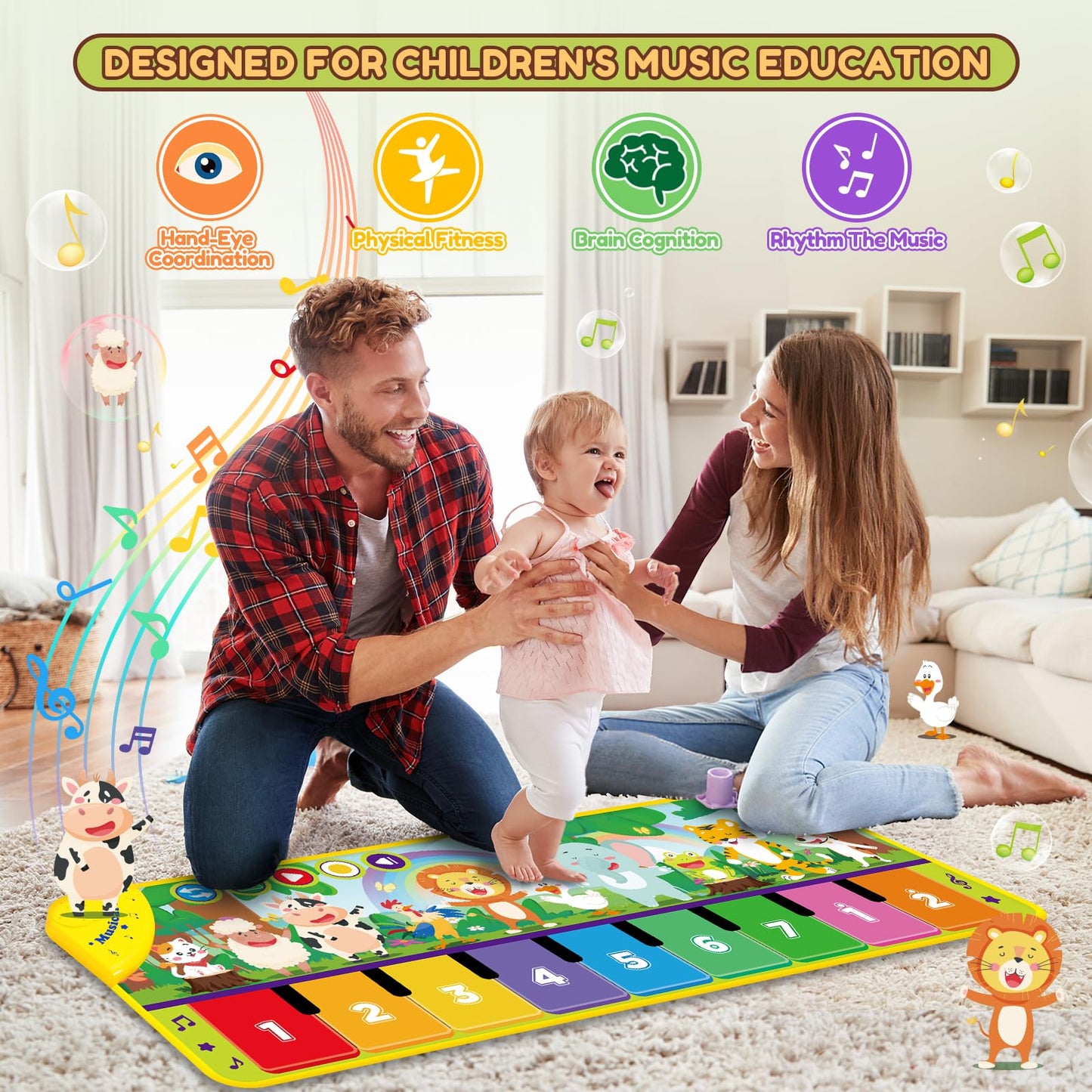 WEARXI Baby Toy for 1 Year Old Music Mat, Toys for 1 Year Old, Gift for 1 Year Old Boy Girl, Party Favor Birthday Gifts for Kids, Advent Calendar Fillers for Children.