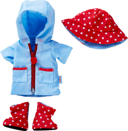 HABA 302108 - Doll Annelie, fabric doll with clothing and hair, 30 cm, toy for ages 18 months & 303255 Rainy Season Outfit Set, Toy.