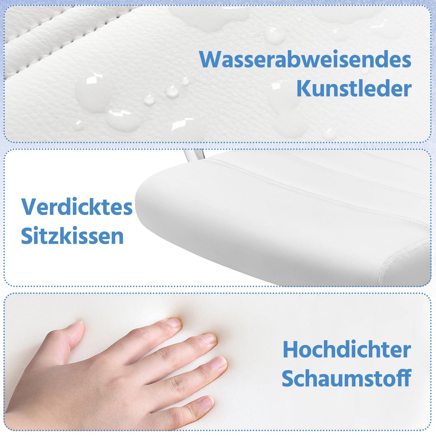 Yaheetech Office Chair Ergonomic Desk Chair, Swivel Chair with Wheels, Office Stool with Armrests, Task Chair with Backrest, Executive Chair Supports up to 130kg White