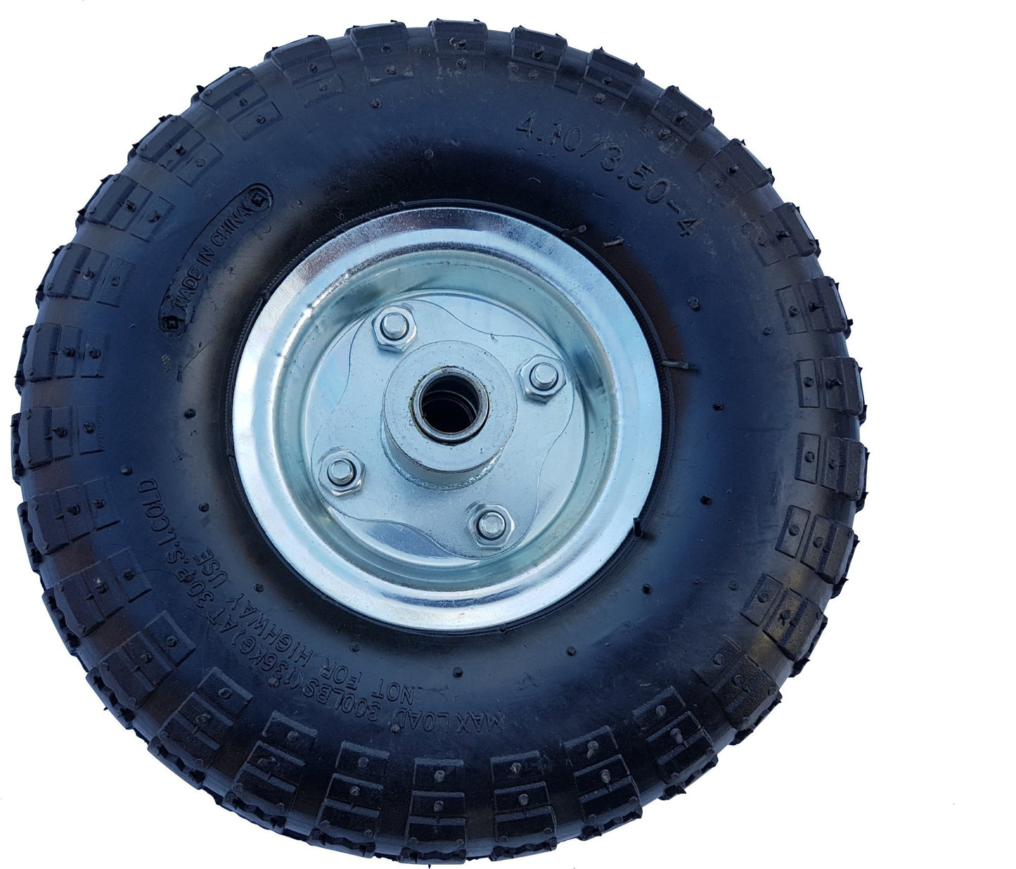 2 x FROSAL pneumatic wheel for handcart Ø 260 mm 4.10/3.50-4 | Spare wheel tire for sack barrow | Axle 16 mm | Wheel with ball bearing | Steel rim silver