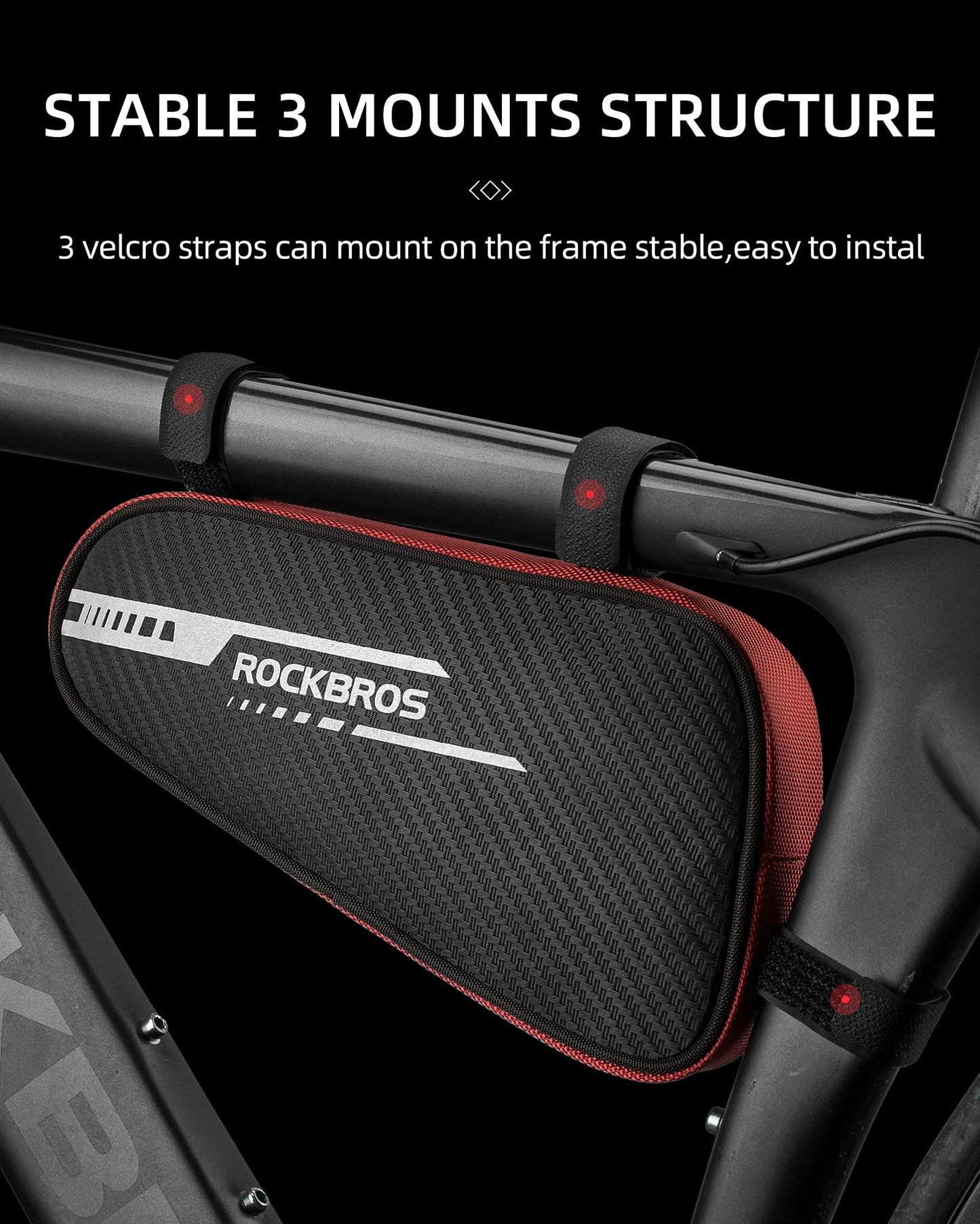 ROCKBROS Frame Bag Triangle Bag 1.2L Bicycle Bag for MTB, Road Bikes Water-Resistant Tool Bag