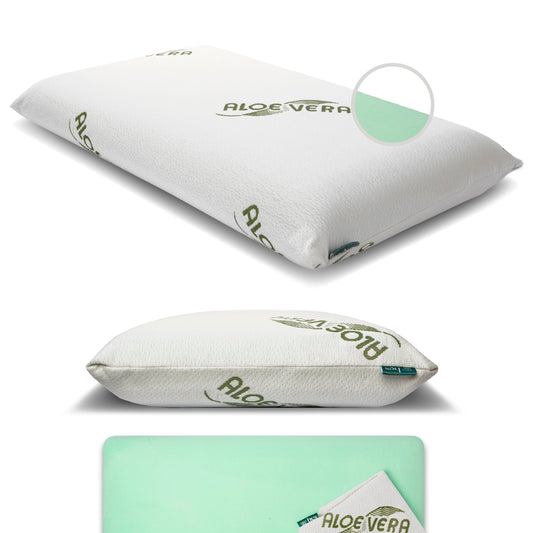 Memory Foam Pillow | 12 cm height | Side sleeper pillow | Excellent head support | Adults | Aloe Vera | Made in Italy