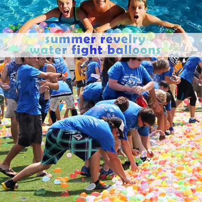 Funnity Self-Sealing Water Balloons, 444 pack, 60-second quick filler, water balloons with 4 hose connections, colorful water balloons for outdoor water games and summer fun.