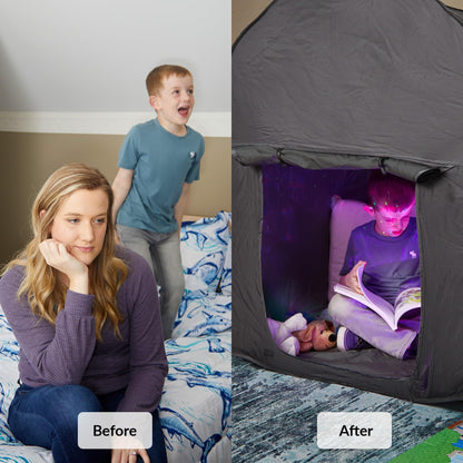 Sensory tent for children to play and relax| Aid for autism, SPD, anxiety, lack of concentration| Dark pop-up cave for autistic children| for home or school| Double