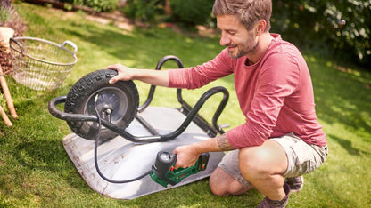 Bosch Cordless Air Pump Air Compressor UniversalPump 18V (battery not included, 18 volt system, for car, motorcycle, and bicycle tires, 150 PSI, 10.3 Bar, in box)