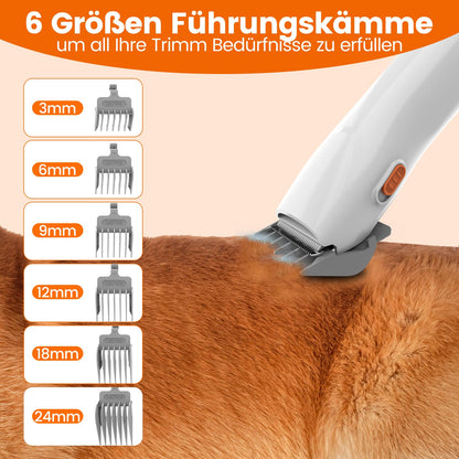 AIRROBO dog grooming machine with vacuum 12000 Pa, pet brush hair remover for dogs cats, quiet grooming machine for dogs with grooming tools, 1.4L dust container, PG10
