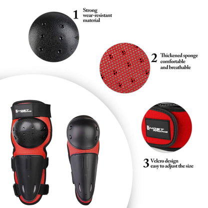 JUSTDOLIFE Motorcycle Protective Jacket, Kids Motorcycle Armor with Knee Pads Elbow Pads Chest Protector Racing for Outdoor Sports - 4/6/8/10/12/14 Years (Red)