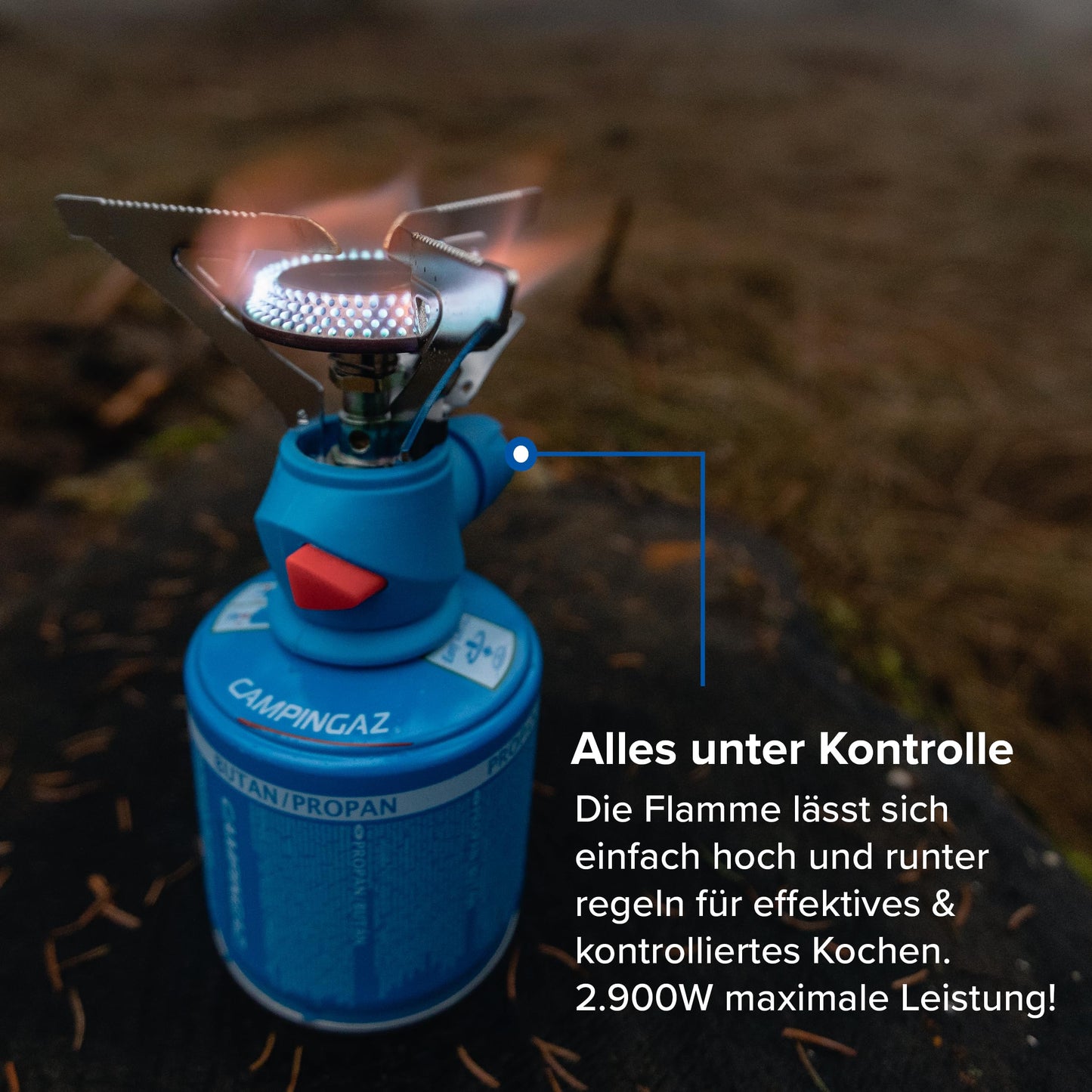 Campingaz Twister Plus Camping Stove, Single Burner Gas Stove, for camping, festivals, hikes, compact size, easy to transport, includes carrying case.