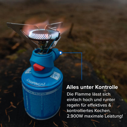 Campingaz Twister Plus Camping Stove, Single Burner Gas Stove, for camping, festivals, hikes, compact size, easy to transport, includes carrying case.