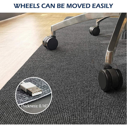 90x120cm Office Chair Mat, Improved Version - Hard Floor Mat for Desk, Low Pile Office Chair Mat for Hardwood Floors, Multi-Purpose Protective Chair Carpet for Home (White)