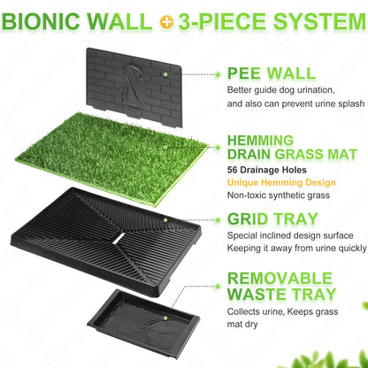 Hompet dog toilet with tray dog potty for small dogs lawn mat potty training pad with urine separator, indoor dog toilet balcony ideal puppy toilet for small big dogs (76x51cm)
