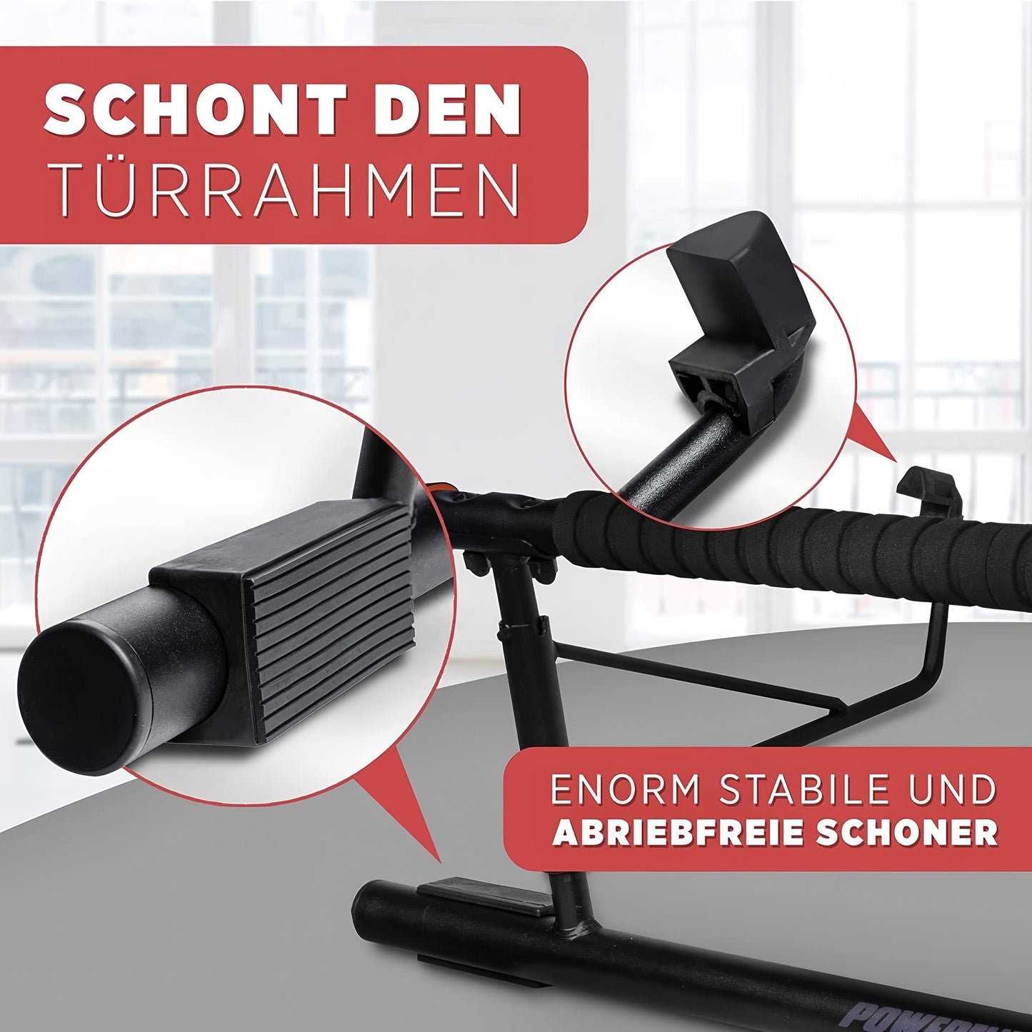 POWERFUL-X Pull-Up Bar Door Frame - versatile fitness bar - no assembly required - Pull-up bar supports up to 200kg - Ideal for beginners & advanced users.