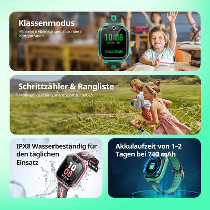 imoo Z1 Smartwatch for Kids Watch Phone, 4G Kids Smartwatch Phone with long-lasting video and phone call, GPS watch with real-time tracking and IPX8 waterproofing (Green)