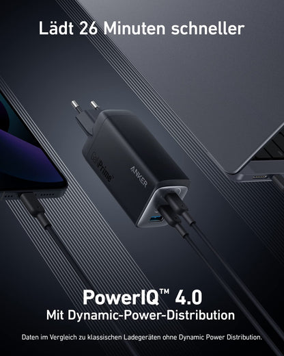 Anchor USB C Charger, Anchor 737 Charger GaNPrime 120W, PPS 3-Port fast compact, power adapter for MacBook Pro/Air, iPad Pro, Galaxy S22/S21, Dell XPS 13, Note 20/10+, iPhone 16/15/Pro, Pixel and more.