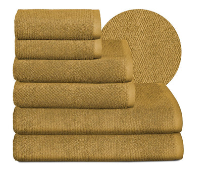 BEAUTEX towel set Premium terry sets Made in Europe, 100% cotton 550g/m², Oeko-TEX Certified (Set: 2 guest, 2 hand, 2 bath towels in Gold)