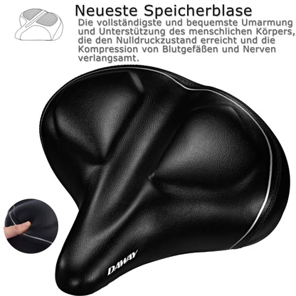 DAWAY C40i Oversized Comfortable Bike Seat City - Extra Soft Foam Padded Bicycle Saddle for Women Men Seniors, Universal Replacement Bike Seat for Exercise Bike, MTB, Ebike, City Bike, Road Bike