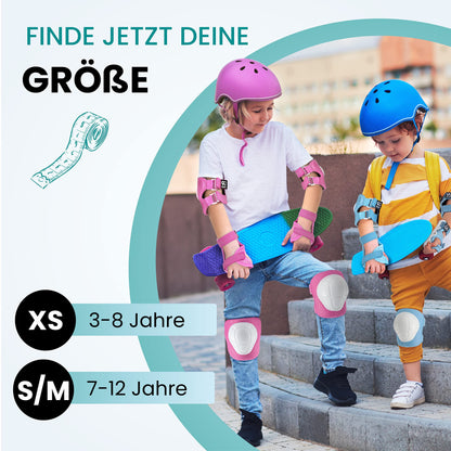 99FLIPS Kids Inline Skates 3 years - TÜV Rheinland GS Seal [6-Pack] - Flash - Size XS Mint - Protective Gear - Knee Pads - Knee and Elbow Pads for Kids