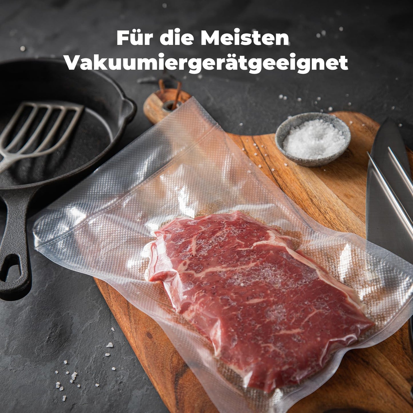 Vacuum bags 100 bags 28x40cm, professional vacuum sealing film bags for vacuum sealers & food storage & sous vide suitable, freezer bags BPA-free & tear-resistant.