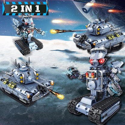 JONRRYIN Technology Robot Kids Toy, 779 pieces 2 in 1 Remote Control Robot and Tank Building Toy, Robot Programmable via APP and Remote Control Gift for 8-12 year old Boys Girls