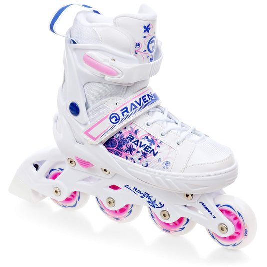 RAVEN 3in1 Inline Skates Triskates Roller Skates for Kids Girls adjustable (Meia, 28-32 (18.5cm-21cm))